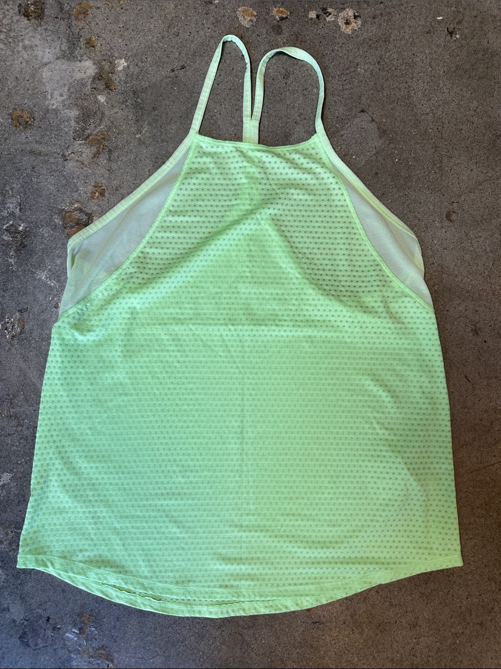 Athleta Chi Mesh Neon Green Racerback Tank Top
